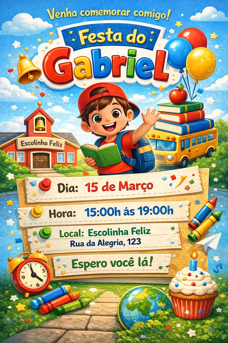 Convite Festa Escolar: ideias e inspirações